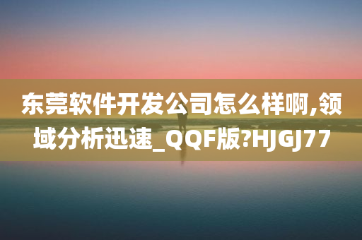 东莞软件开发公司怎么样啊,领域分析迅速_QQF版?HJGJ77