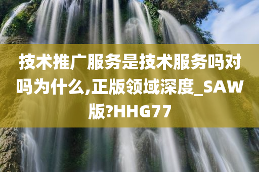 技术推广服务是技术服务吗对吗为什么,正版领域深度_SAW版?HHG77