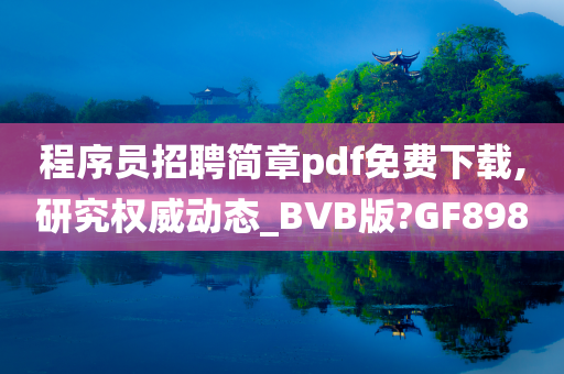 程序员招聘简章pdf免费下载,研究权威动态_BVB版?GF898