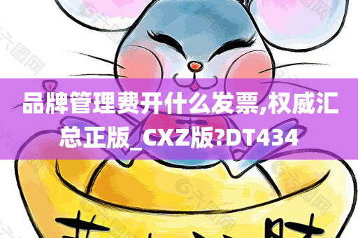 品牌管理费开什么发票,权威汇总正版_CXZ版?DT434