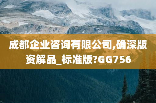 成都企业咨询有限公司,确深版资解品_标准版?GG756