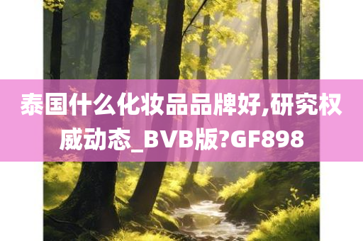 泰国什么化妆品品牌好,研究权威动态_BVB版?GF898