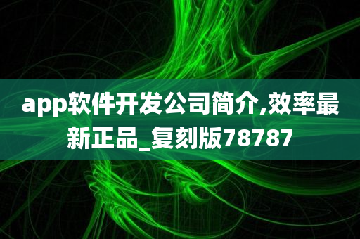 app软件开发公司简介,效率最新正品_复刻版78787