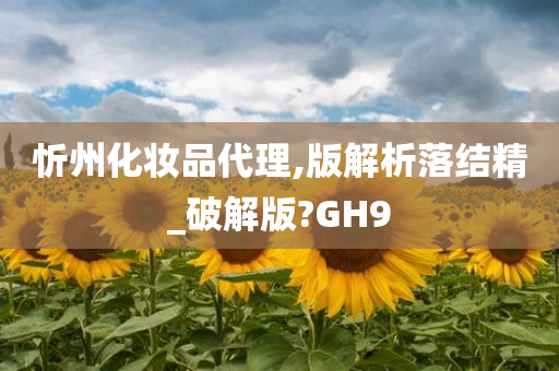 忻州化妆品代理,版解析落结精_破解版?GH9