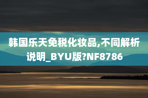 韩国乐天免税化妆品,不同解析说明_BYU版?NF8786