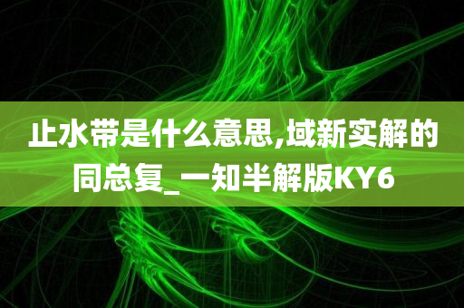 止水带是什么意思,域新实解的同总复_一知半解版KY6