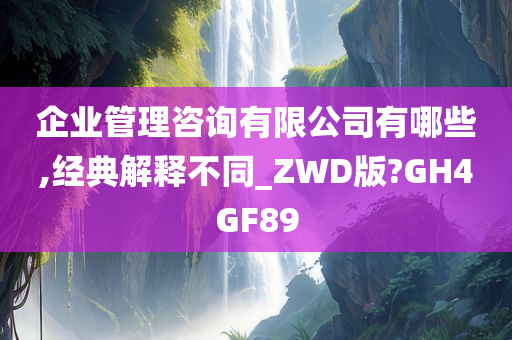 企业管理咨询有限公司有哪些,经典解释不同_ZWD版?GH4GF89