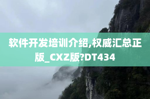 软件开发培训介绍,权威汇总正版_CXZ版?DT434