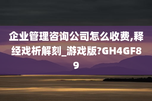 企业管理咨询公司怎么收费,释经戏析解刻_游戏版?GH4GF89