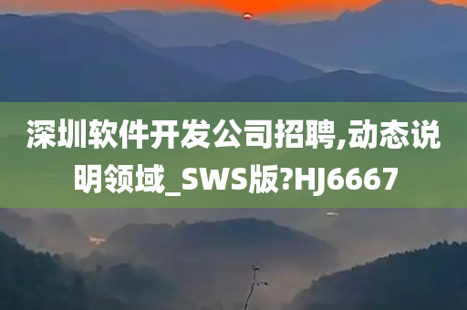 深圳软件开发公司招聘,动态说明领域_SWS版?HJ6667