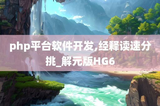 php平台软件开发,经释读速分挑_解元版HG6