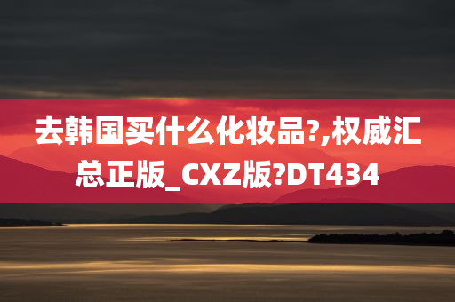 去韩国买什么化妆品?,权威汇总正版_CXZ版?DT434