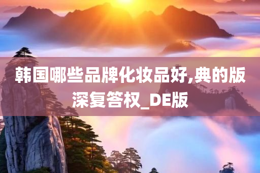 韩国哪些品牌化妆品好,典的版深复答权_DE版