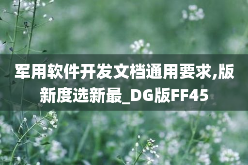 军用软件开发文档通用要求,版新度选新最_DG版FF45