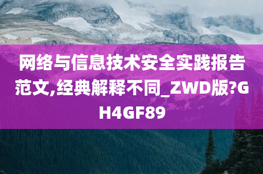 网络与信息技术安全实践报告范文,经典解释不同_ZWD版?GH4GF89