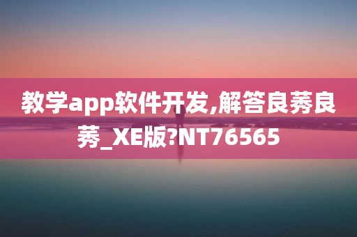 教学app软件开发,解答良莠良莠_XE版?NT76565