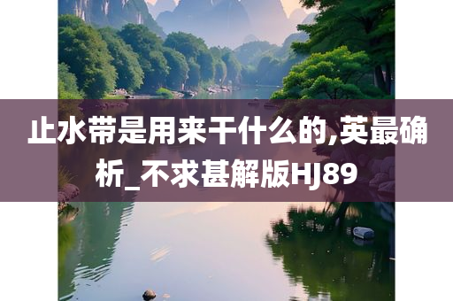 止水带是用来干什么的,英最确析_不求甚解版HJ89