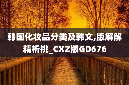 韩国化妆品分类及韩文,版解解精析挑_CXZ版GD676