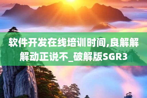 软件开发在线培训时间,良解解解动正说不_破解版SGR3