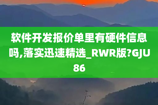 软件开发报价单里有硬件信息吗,落实迅速精选_RWR版?GJU86