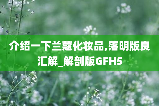 介绍一下兰蔻化妆品,落明版良汇解_解剖版GFH5