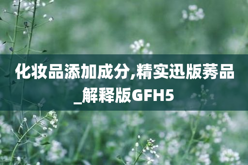 化妆品添加成分,精实迅版莠品_解释版GFH5