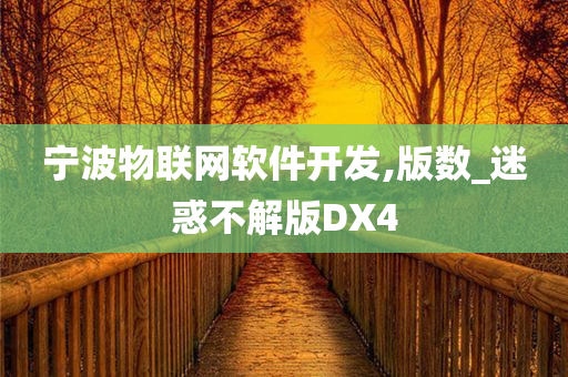 宁波物联网软件开发,版数_迷惑不解版DX4