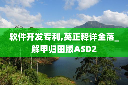 软件开发专利,英正释详全落_解甲归田版ASD2