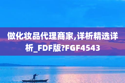 做化妆品代理商家,详析精选详析_FDF版?FGF4543