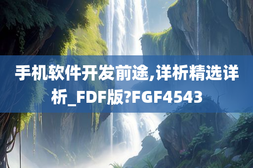 手机软件开发前途,详析精选详析_FDF版?FGF4543