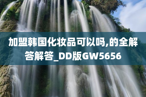 加盟韩国化妆品可以吗,的全解答解答_DD版GW5656