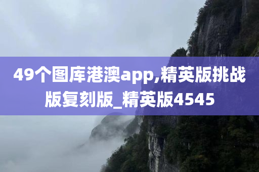 49个图库港澳app,精英版挑战版复刻版_精英版4545