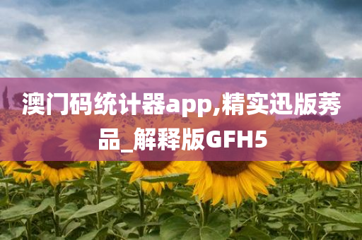 澳门码统计器app,精实迅版莠品_解释版GFH5