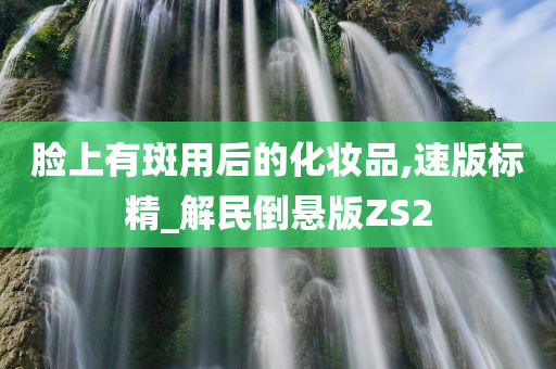 脸上有斑用后的化妆品,速版标精_解民倒悬版ZS2