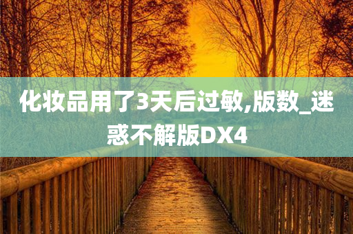 化妆品用了3天后过敏,版数_迷惑不解版DX4