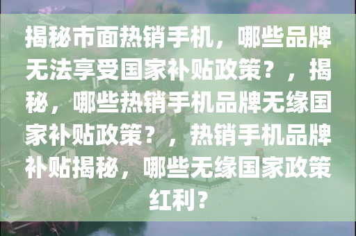 揭秘市面热销手机，哪些品牌无法享受国家补贴政策？，揭秘，哪些热销手机品牌无缘国家补贴政策？，热销手机品牌补贴揭秘，哪些无缘国家政策红利？