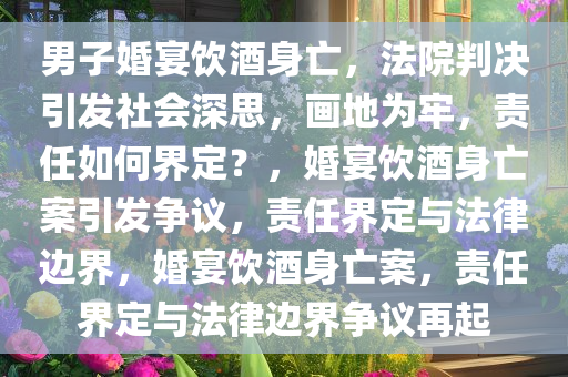 男子婚宴饮酒身亡，法院判决引发社会深思，画地为牢，责任如何界定？，婚宴饮酒身亡案引发争议，责任界定与法律边界，婚宴饮酒身亡案，责任界定与法律边界争议再起