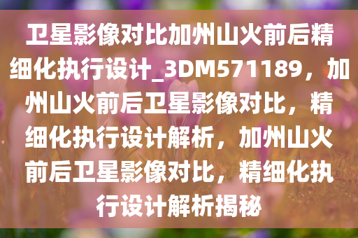 卫星影像对比加州山火前后精细化执行设计_3DM571189，加州山火前后卫星影像对比，精细化执行设计解析，加州山火前后卫星影像对比，精细化执行设计解析揭秘