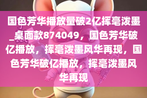 国色芳华播放量破2亿挥毫泼墨_桌面款874049，国色芳华破亿播放，挥毫泼墨风华再现，国色芳华破亿播放，挥毫泼墨风华再现