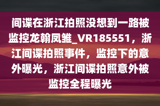 间谍在浙江拍照没想到一路被监控龙翰凤雏_VR185551，浙江间谍拍照事件，监控下的意外曝光，浙江间谍拍照意外被监控全程曝光