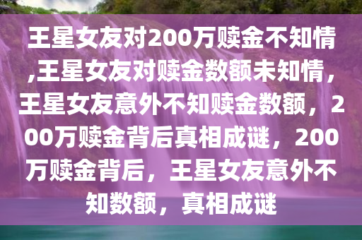 王星女友对200万赎金不知情,王星女友对赎金数额未知情，王星女友意外不知赎金数额，200万赎金背后真相成谜，200万赎金背后，王星女友意外不知数额，真相成谜