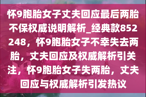 怀9胞胎女子丈夫回应最后两胎不保权威说明解析_经典款852248，怀9胞胎女子不幸失去两胎，丈夫回应及权威解析引关注，怀9胞胎女子失两胎，丈夫回应与权威解析引发热议