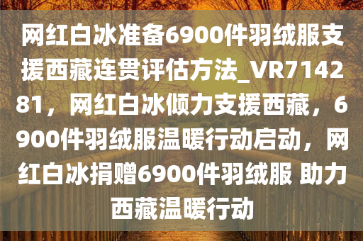 网红白冰准备6900件羽绒服支援西藏连贯评估方法_VR714281，网红白冰倾力支援西藏，6900件羽绒服温暖行动启动，网红白冰捐赠6900件羽绒服 助力西藏温暖行动