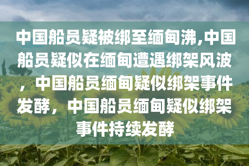 中国船员疑被绑至缅甸沸,中国船员疑似在缅甸遭遇绑架风波，中国船员缅甸疑似绑架事件发酵，中国船员缅甸疑似绑架事件持续发酵