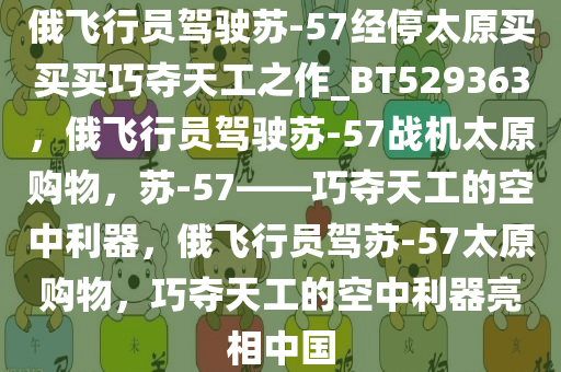 俄飞行员驾驶苏-57经停太原买买买巧夺天工之作_BT529363，俄飞行员驾驶苏-57战机太原购物，苏-57——巧夺天工的空中利器，俄飞行员驾苏-57太原购物，巧夺天工的空中利器亮相中国