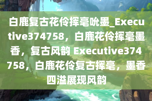 白鹿复古花伶挥毫吮墨_Executive374758，白鹿花伶挥毫墨香，复古风韵 Executive374758，白鹿花伶复古挥毫，墨香四溢展现风韵