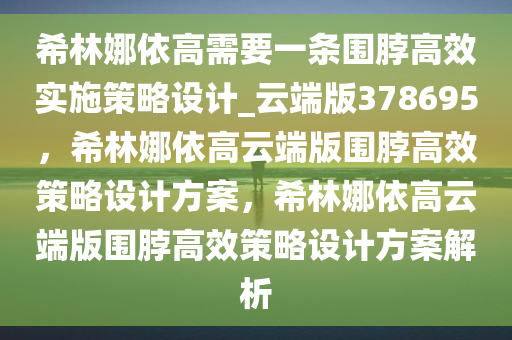 希林娜依高需要一条围脖高效实施策略设计_云端版378695，希林娜依高云端版围脖高效策略设计方案，希林娜依高云端版围脖高效策略设计方案解析