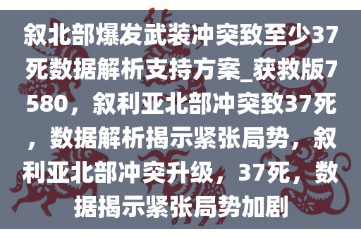 叙北部爆发武装冲突致至少37死数据解析支持方案_获救版7580，叙利亚北部冲突致37死，数据解析揭示紧张局势，叙利亚北部冲突升级，37死，数据揭示紧张局势加剧