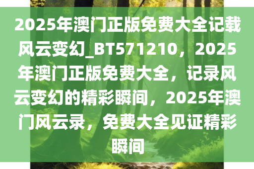 2025年澳门正版免费大全记载风云变幻_BT571210，2025年澳门正版免费大全，记录风云变幻的精彩瞬间，2025年澳门风云录，免费大全见证精彩瞬间