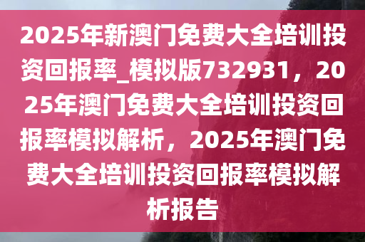 2025年新澳门免费大全培训投资回报率_模拟版732931，2025年澳门免费大全培训投资回报率模拟解析，2025年澳门免费大全培训投资回报率模拟解析报告